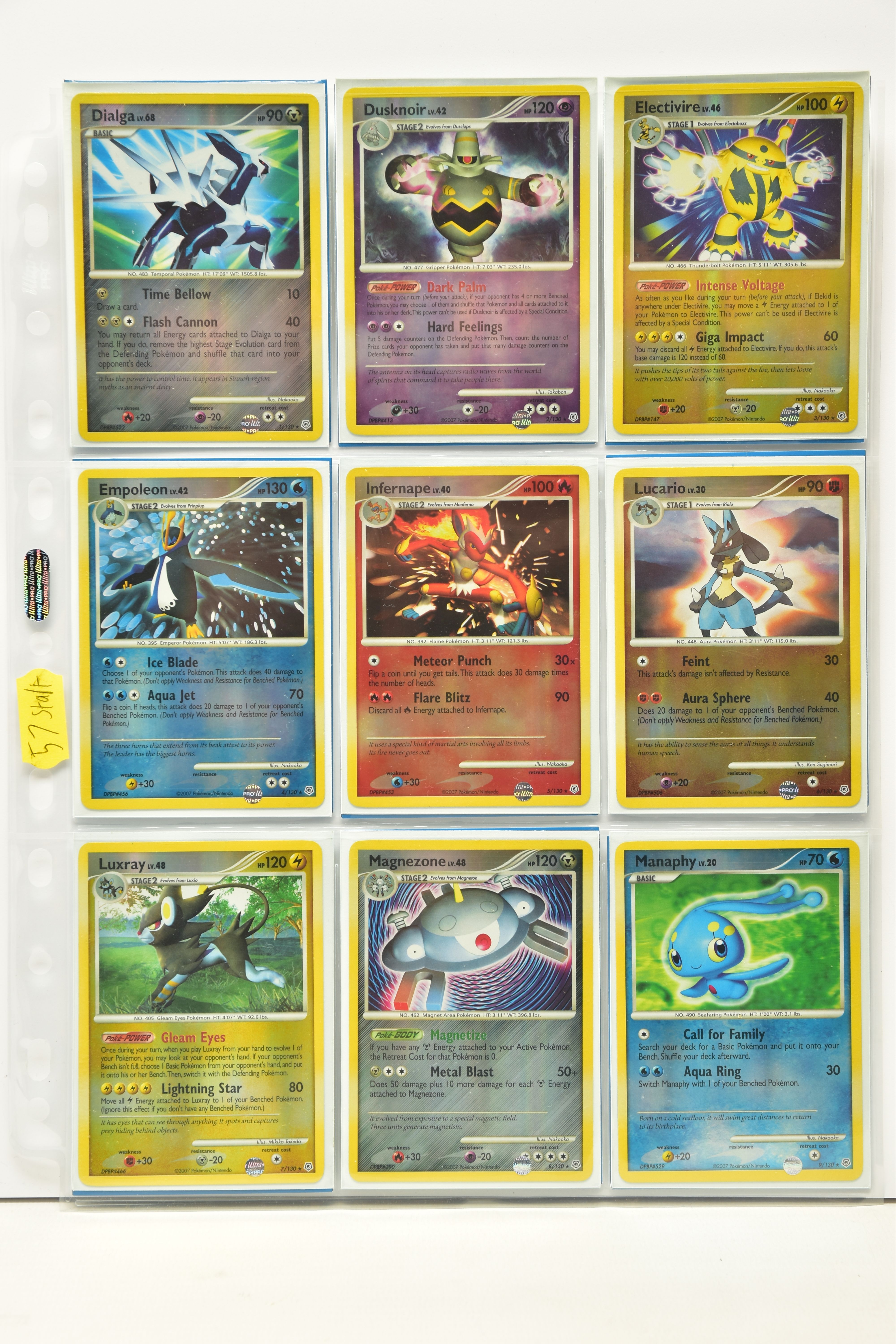 COMPLETE POKEMON DIAMOND & PEARL REVERSE HOLO BASE SET, all cards are present (cards 120-130 don’t