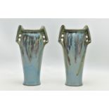 DENBAC - TWO EARLY 20TH CENTURY FRENCH STUDIO POTTERY VASES, Art Nouveau in style, the twin