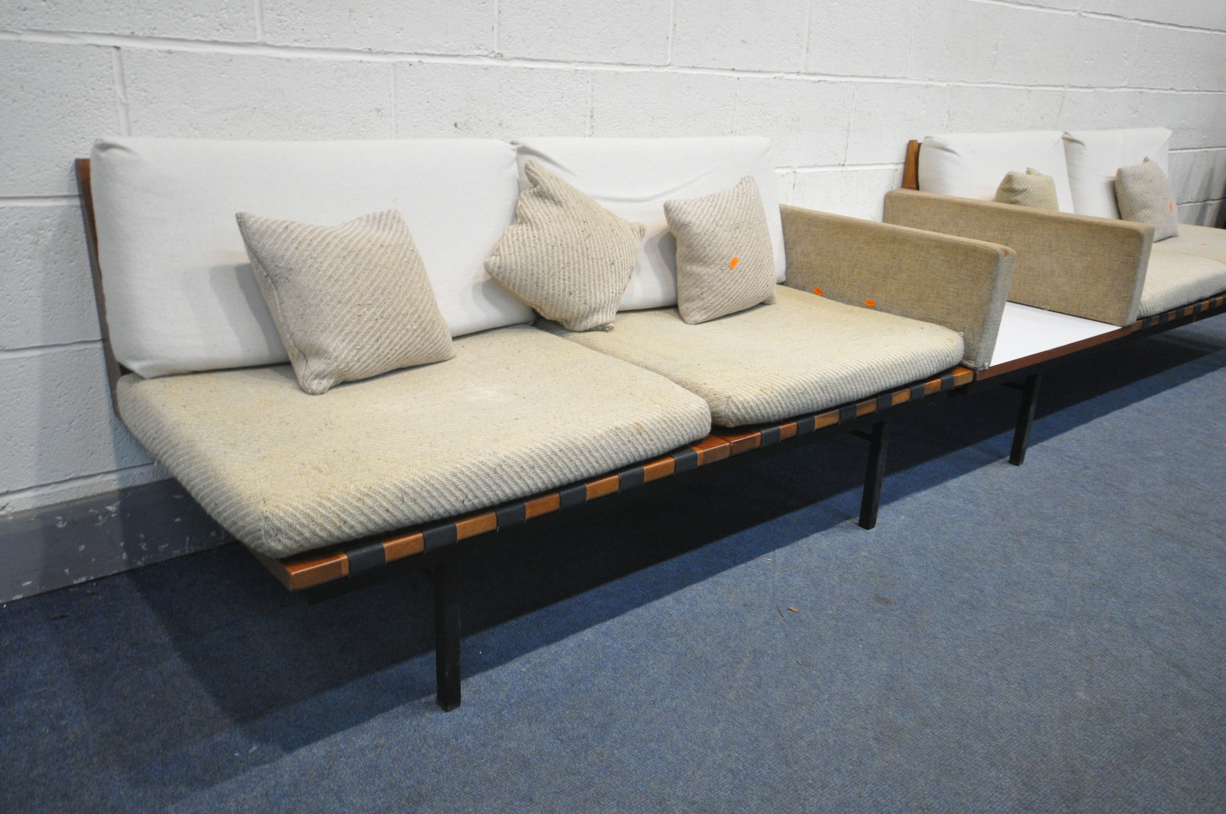 ROBIN DAY (B.1915-2010) FOR HILLE, A MID CENTURY TEAK 'FORM GROUP' SOFA SET, comprising four - Image 3 of 5