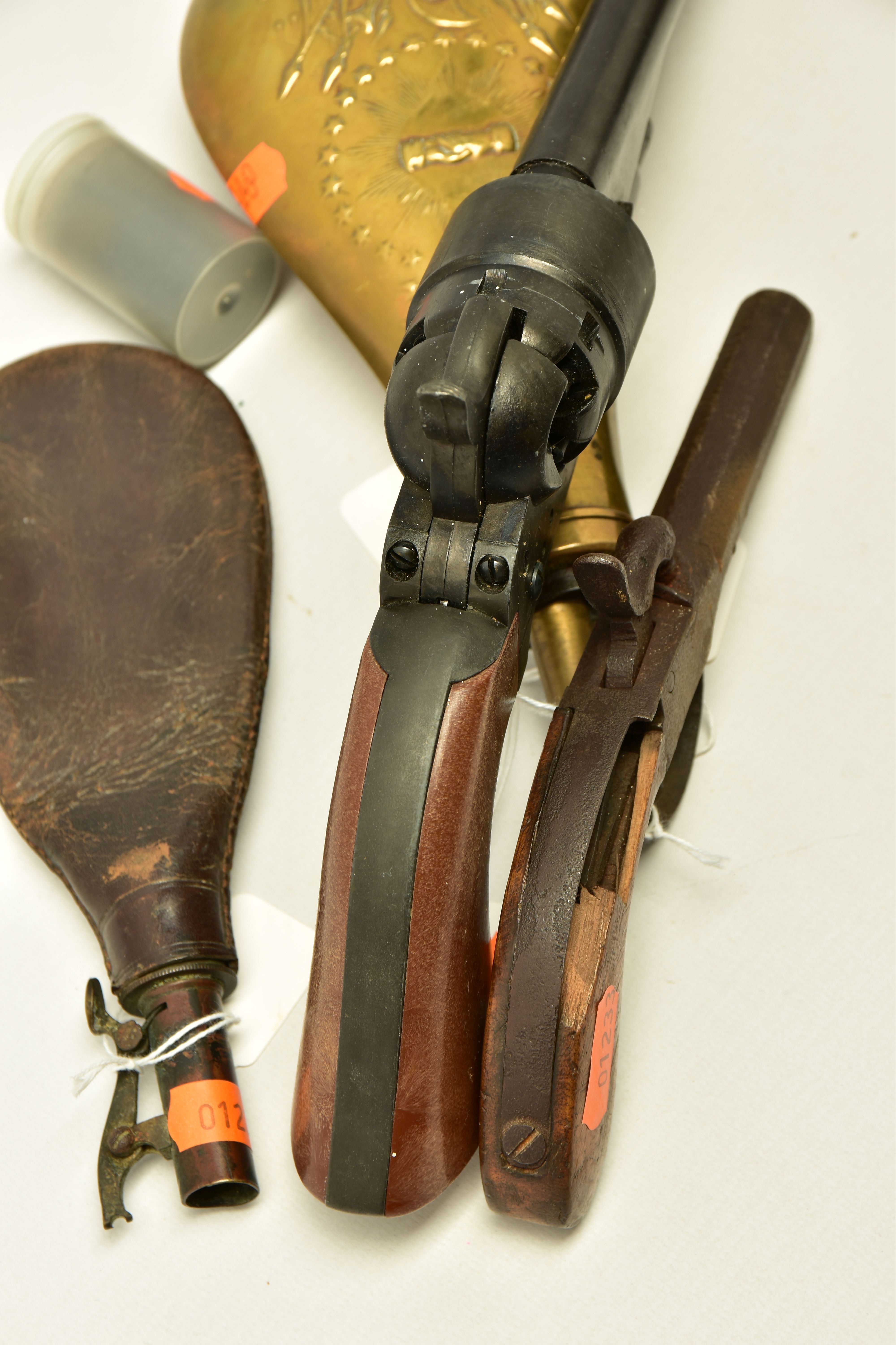 A LEATHER HOLSTER FOR A .455 WEBLEY & SCOTT REVOLVER stamped R.W. STIBY 1917, together with an - Image 9 of 10