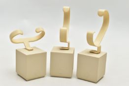 A SELECTION OF THREE ROLEX WATCH DISPLAY STANDS, of various sizes, to include three cream gents
