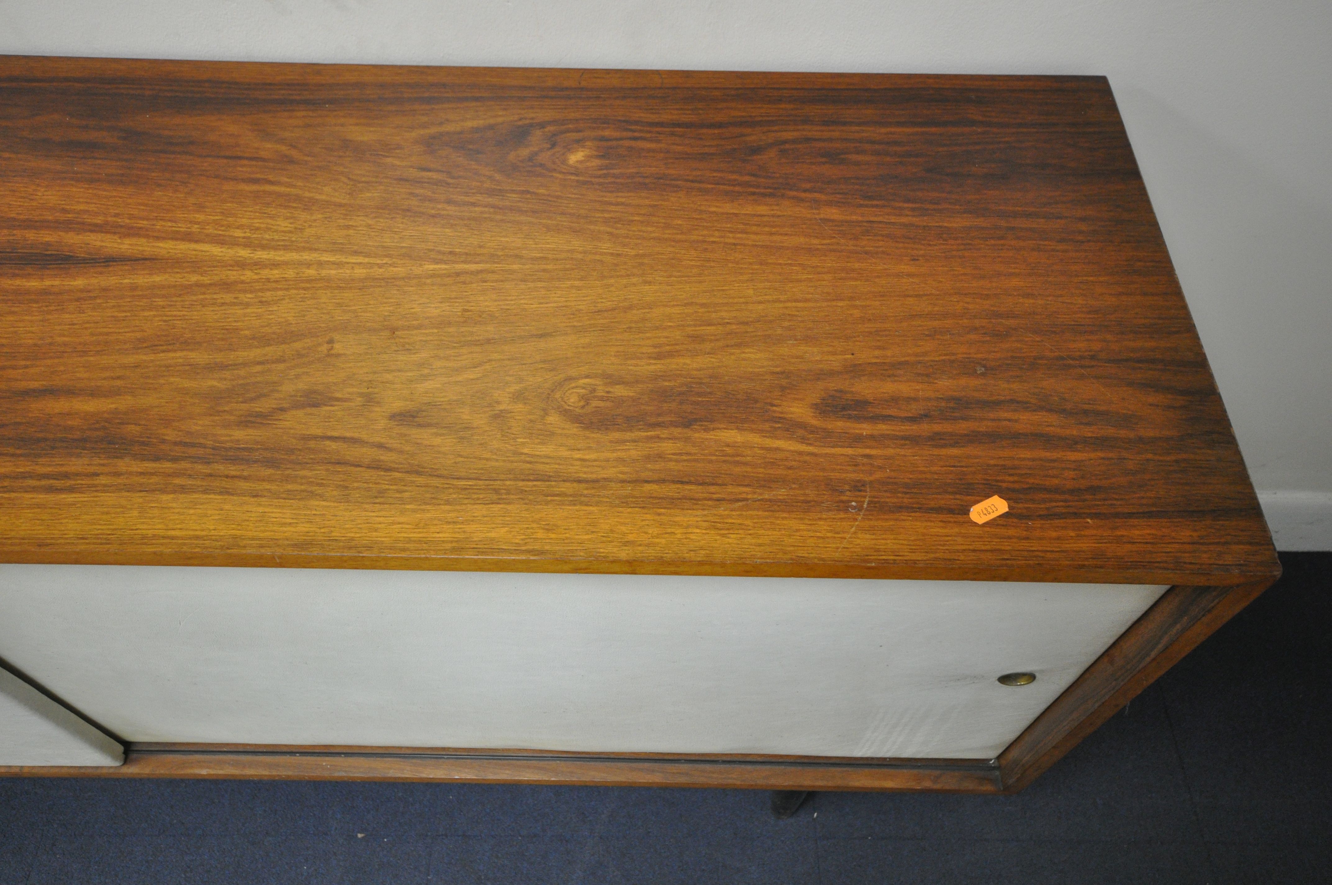 ROBIN DAY (1915-2010) FOR HILLE, A MID-CENTURY ROSEWOOD SIDEBOARD, the double white sliding doors - Image 3 of 8