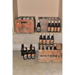 WOODEN CRATES & ALCOHOL, two WHITBREAD beer crates, one MARSTON'S beer crate and one CAP Corned Beef