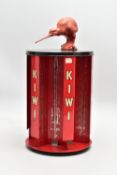 ADVERTISING INTEREST, a red and black metal revolving counter top 'KIWI' shoe polish display stand