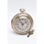 A GEORGE II SILVER PAIR CASED VERGE POCKET WATCH BY 'THOMAS BECKETT', key wound, round champleve