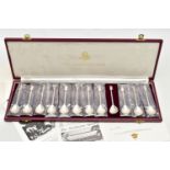 AN ELIZABETH II SILVER BIRMINGHAM MINT CASED REPRODUCTION SET OF THE 'TICHBORNE SPOONS', the finials