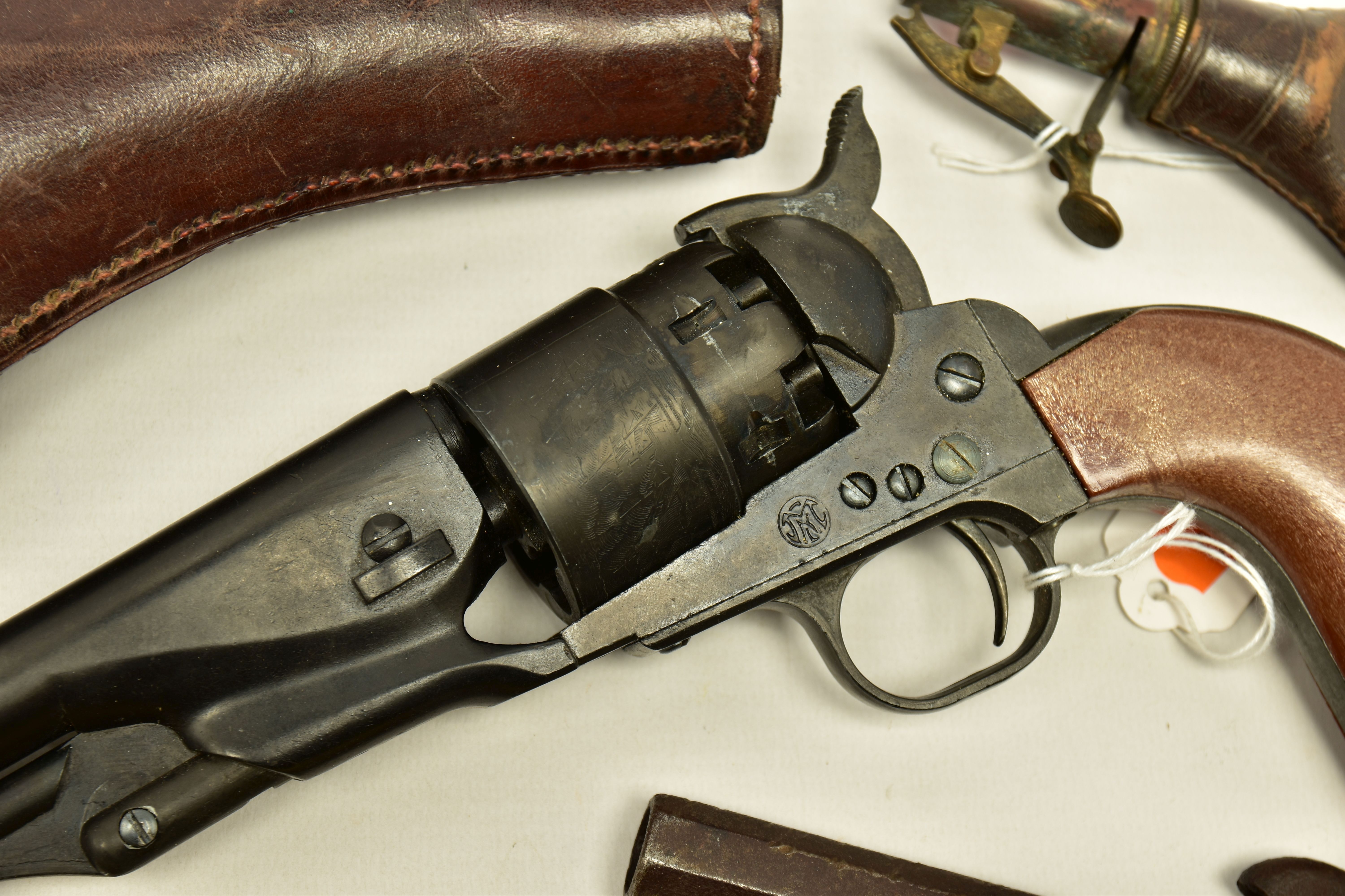 A LEATHER HOLSTER FOR A .455 WEBLEY & SCOTT REVOLVER stamped R.W. STIBY 1917, together with an - Image 4 of 10