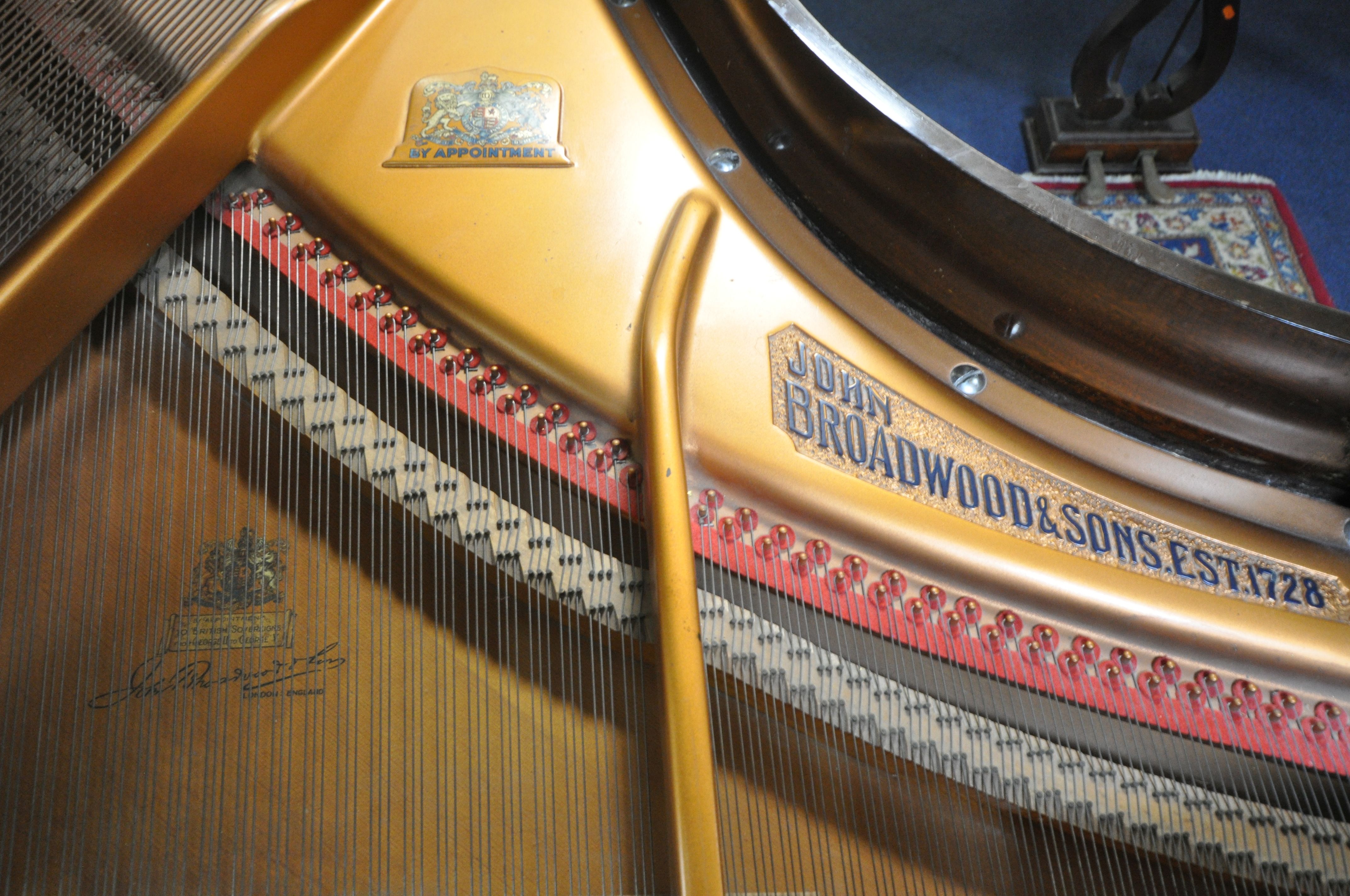 A JOHN BROADWOOD & SONS MAHOGANY 5FT BABY GRAND PIANO, serial number 250794, ivory keys, on square - Image 4 of 10