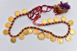 A SOVEREIGN COIN NECKLACE, designed as a series of twenty one full sovereign coins, each sovereign