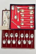 A CASED SET OF TWELVE ELIZABETH II SILVER REPLICAS OF THE CORONATION ANOINTING SPOON, maker's mark