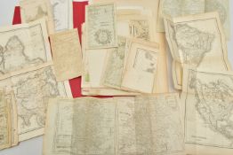 A QUANTITY OF 18TH AND 19TH CENTURY WORLD MAPS, to include 'An accurate map of South America' by