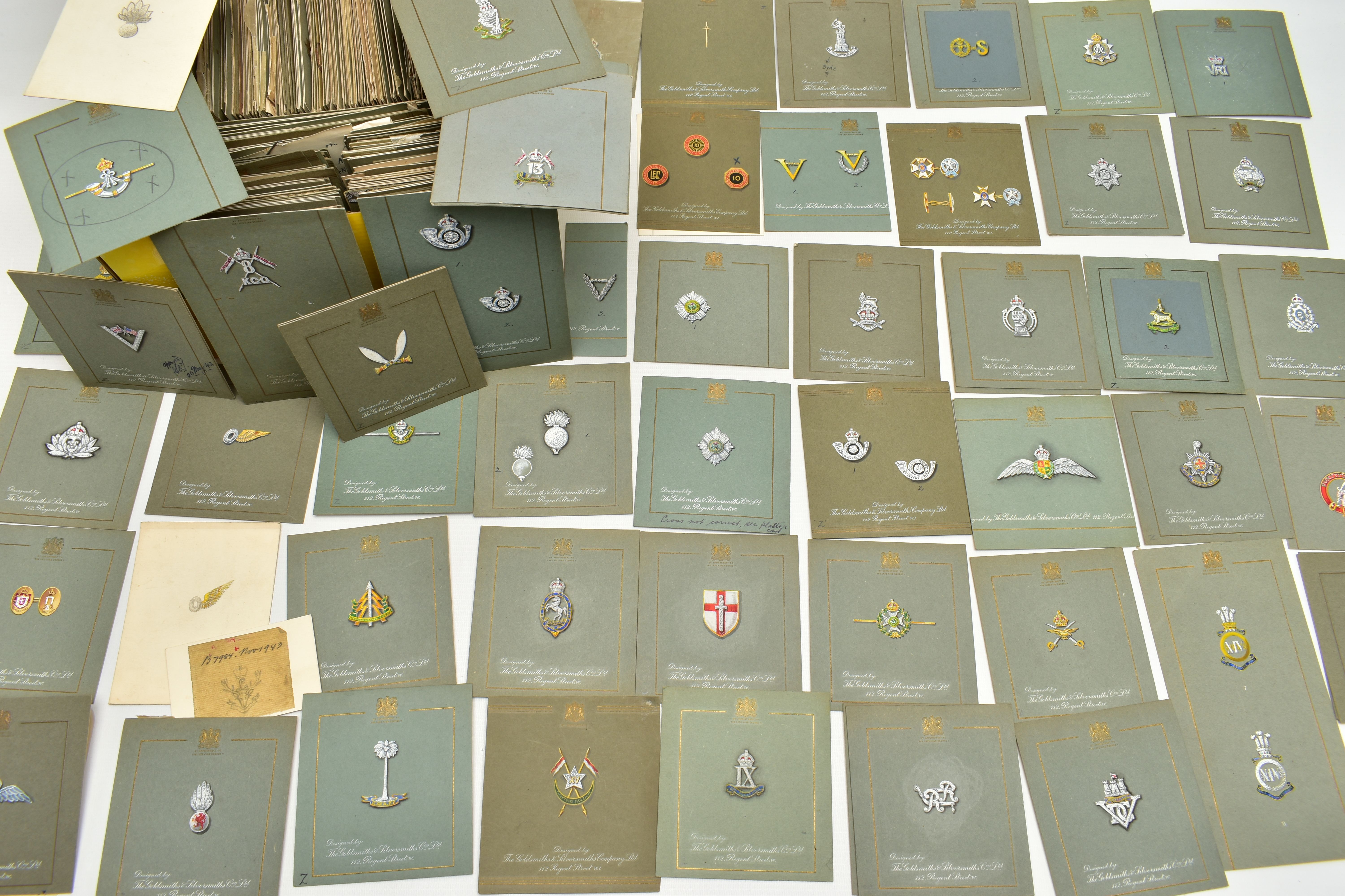 A LARGE COLLECTION OF 'GOLDSMITH & SILVERSMITH CO LTD' EARLY TO MID 20TH CENTURY GOUACHE JEWELLERY