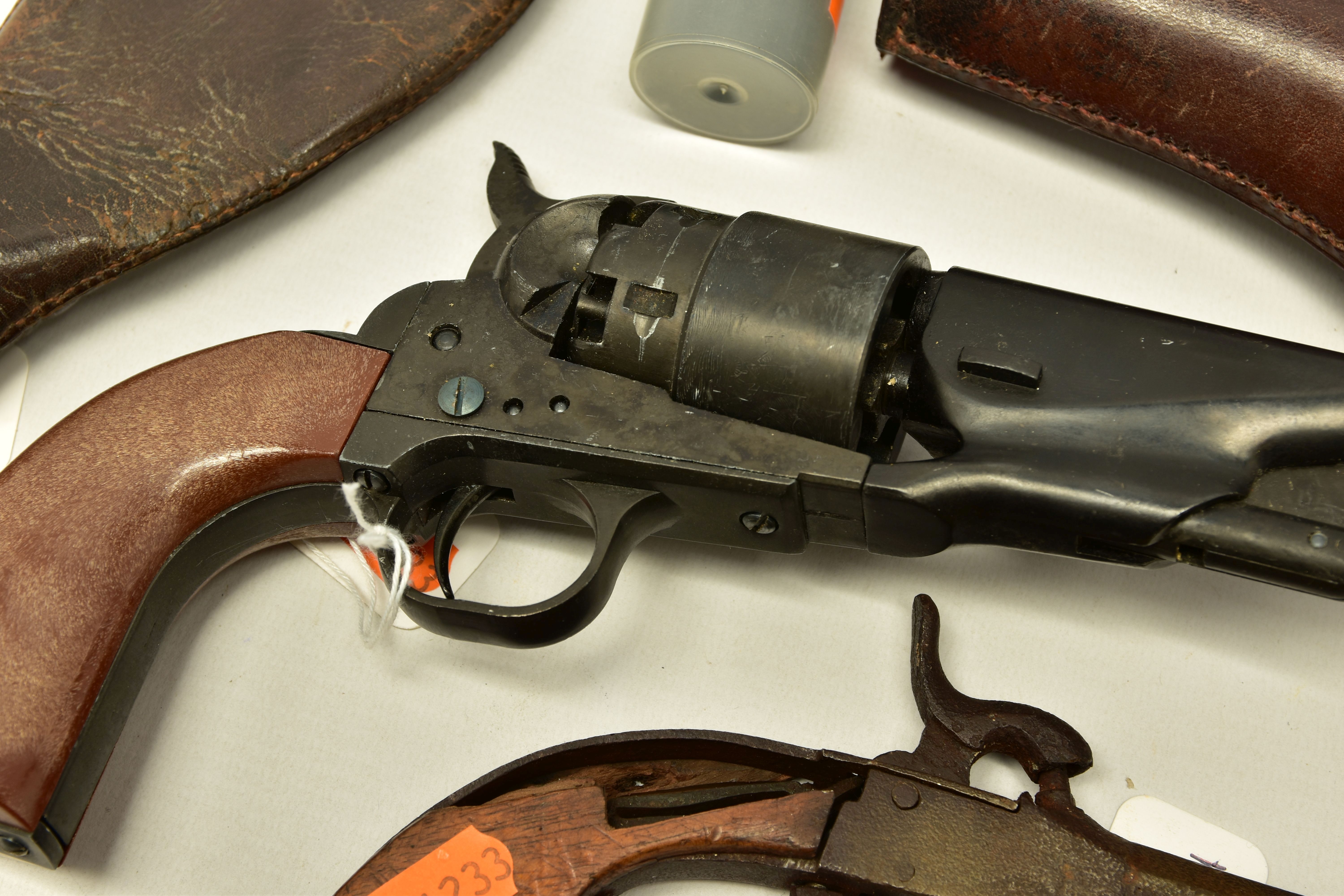 A LEATHER HOLSTER FOR A .455 WEBLEY & SCOTT REVOLVER stamped R.W. STIBY 1917, together with an - Image 6 of 10