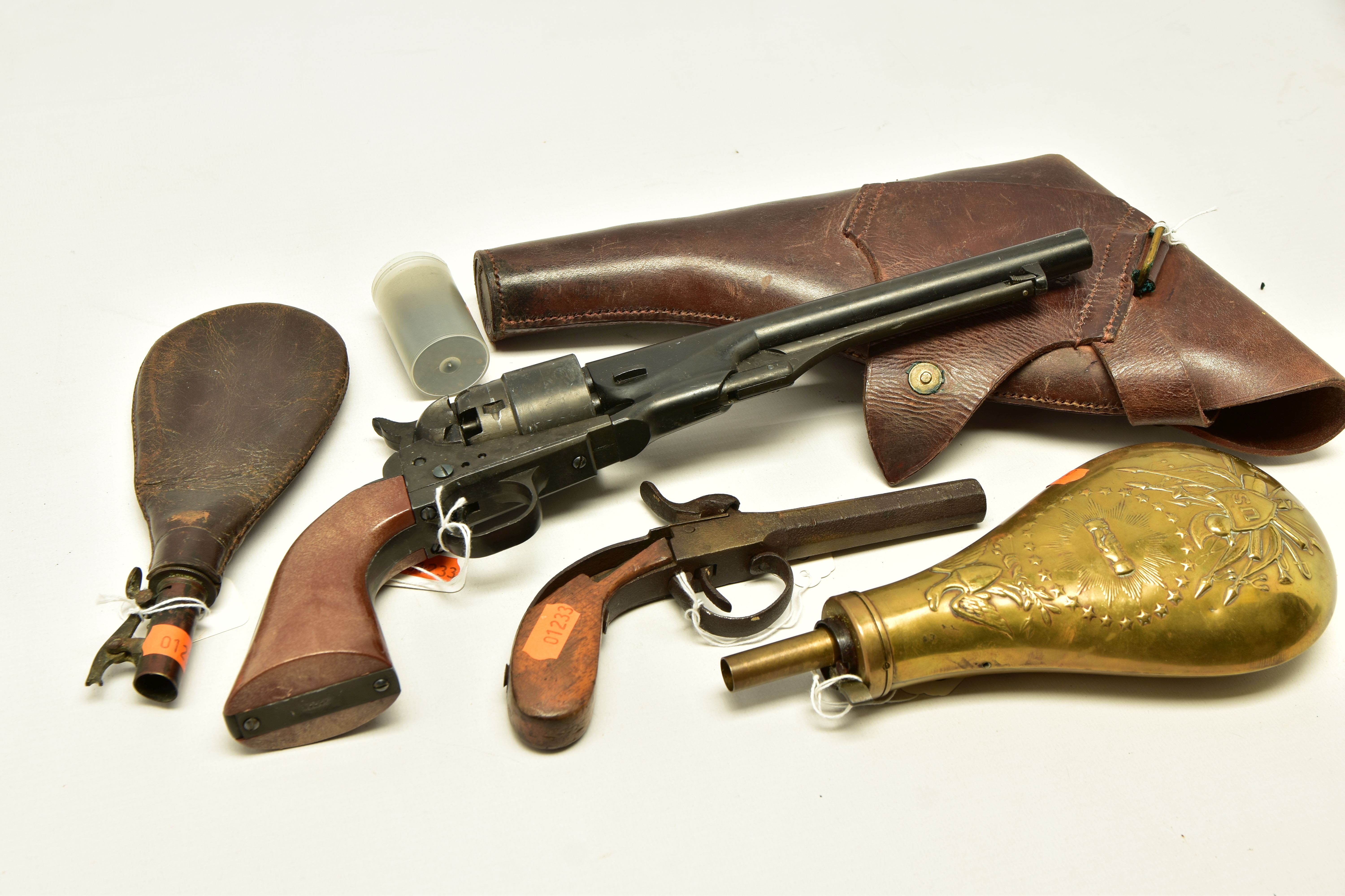 A LEATHER HOLSTER FOR A .455 WEBLEY & SCOTT REVOLVER stamped R.W. STIBY 1917, together with an - Image 8 of 10