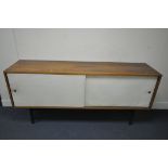 ROBIN DAY (1915-2010) FOR HILLE, A MID-CENTURY ROSEWOOD SIDEBOARD, the double white sliding doors