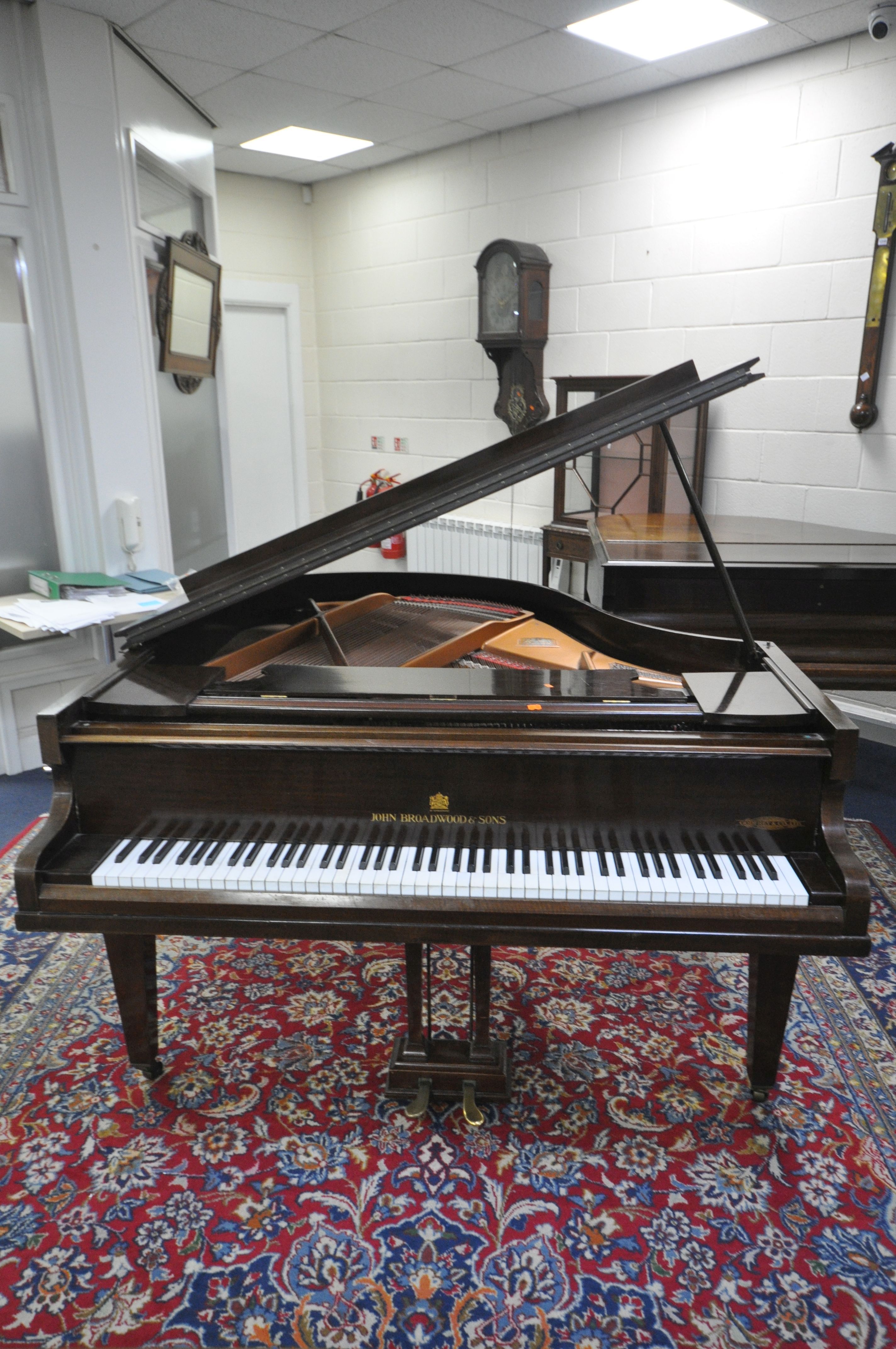 A JOHN BROADWOOD & SONS MAHOGANY 5FT BABY GRAND PIANO, serial number 250794, ivory keys, on square - Image 2 of 10