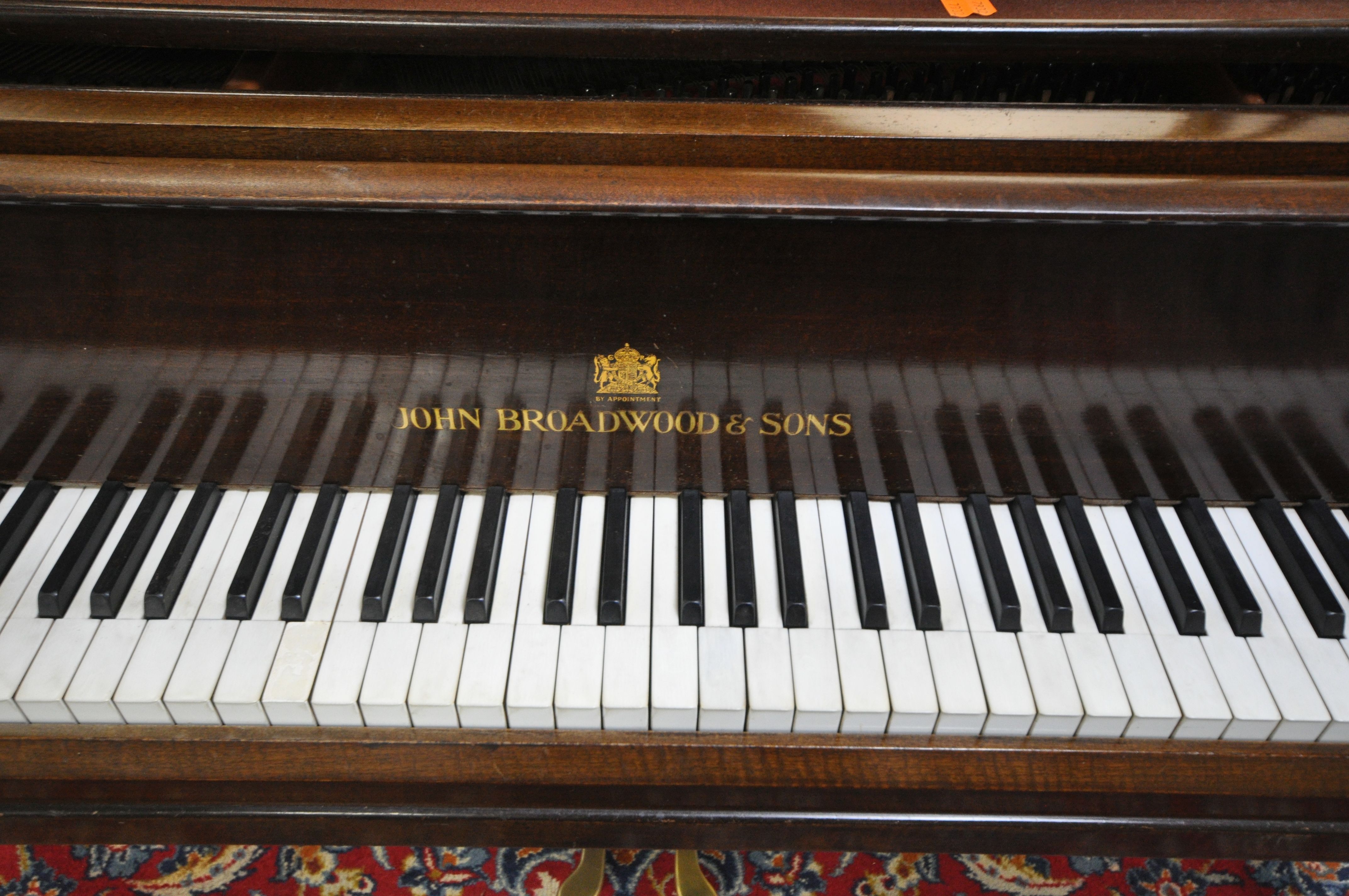 A JOHN BROADWOOD & SONS MAHOGANY 5FT BABY GRAND PIANO, serial number 250794, ivory keys, on square - Image 6 of 10