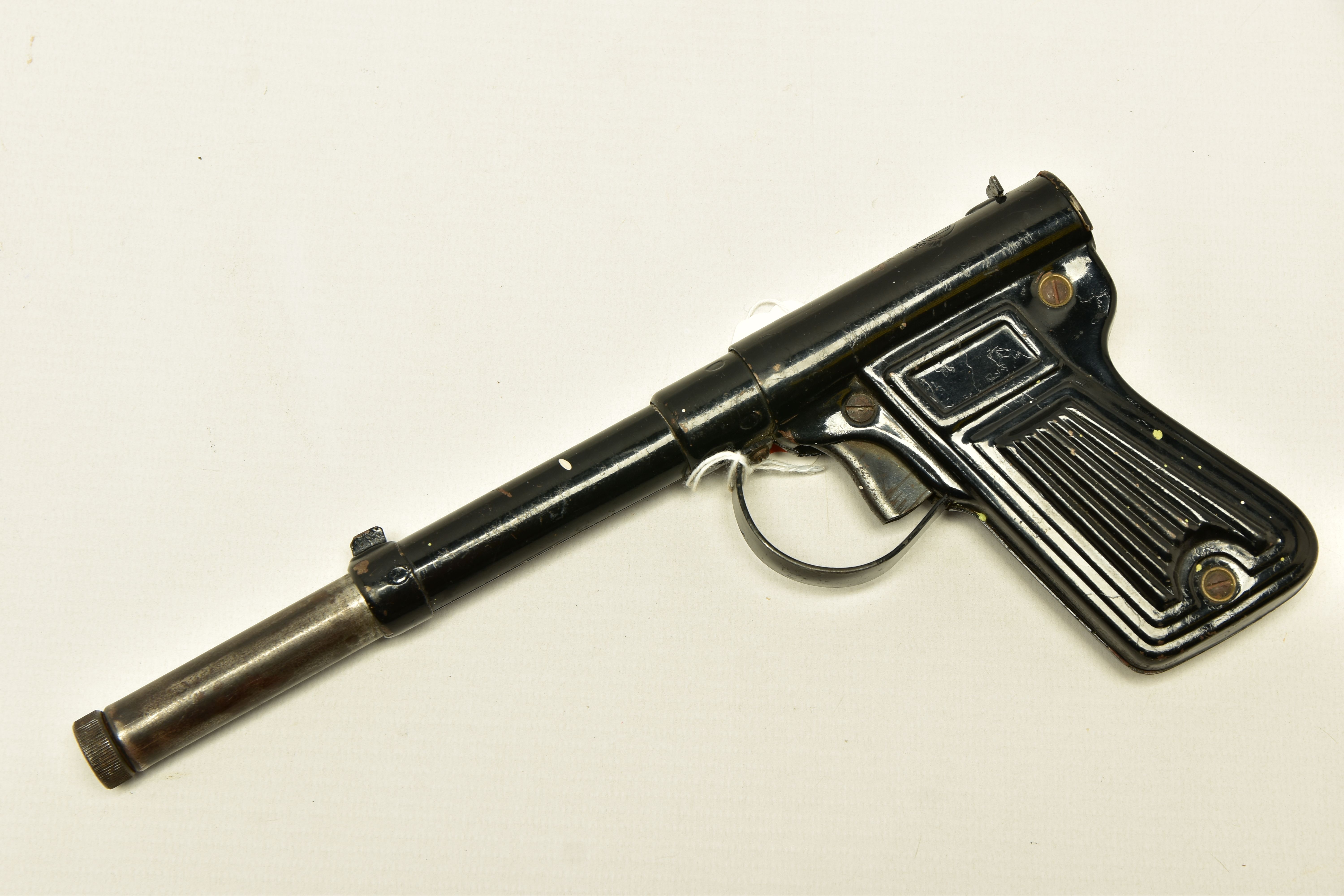 A .177 GAT TYPE PRE WWII AIR PISTOL complete with loading rod in working condition, its pressed - Image 4 of 8