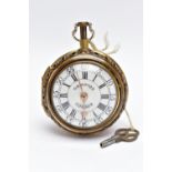 A GEORGE III PAIR CASED, QUARTER REPEATER VERGE POCKET WATCH BY 'DANIEL & THOMAS GRIGNION', circa