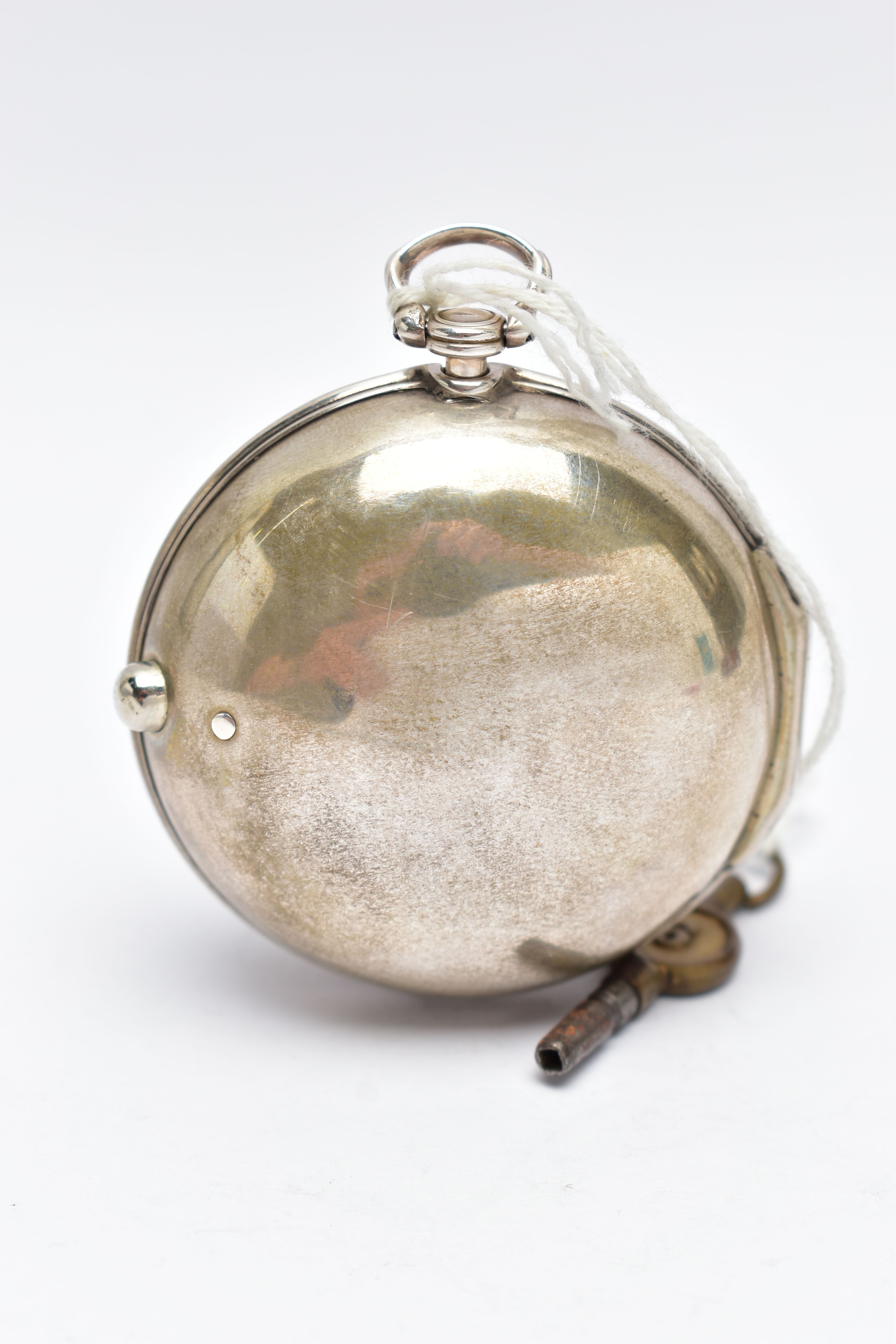 A GEORGE II SILVER PAIR CASED VERGE POCKET WATCH BY 'THOMAS BECKETT', key wound, round champleve - Image 2 of 11