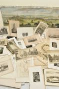 A COLLECTION OF 18TH AND 19TH CENTURY TOPOGRAPHICAL PRINTS ETC, mostly disbound from books and