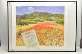 FREDERICK GORE RA (BRITISH 1913-2009) 'A FIELD OF POPPIES, LACOSTE', a signed limited edition