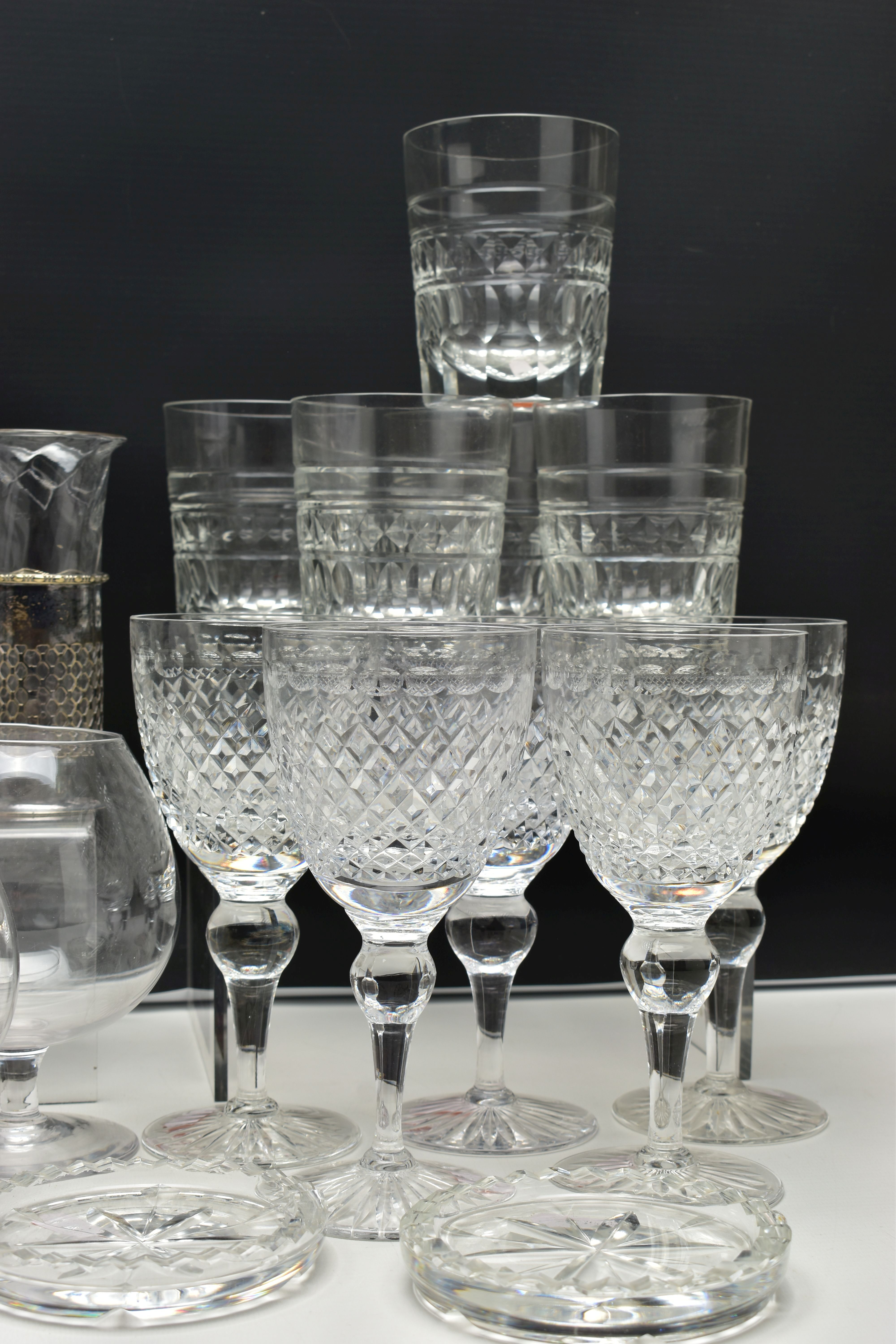 A GROUP OF CUT CRYSTAL AND GLASSWARE, comprising five cut crystal whisky glasses, five cut crystal - Image 2 of 18