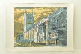 JOHN PIPER (BRITISH 1903-1992) 'LONG MELFORD CHURCH', a limited edition lithographic print, signed