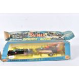 A BOXED CORGI TOYS BATMOBILE AND BATBOAT GIFT SET, No.3, 1st issue, Batmobile, No.267 with Bat