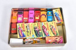 SIX BOXED AND LOOSE MATCHBOX MODEL VEHICLES, to include a Superfast Saab Sonett III no.65, in