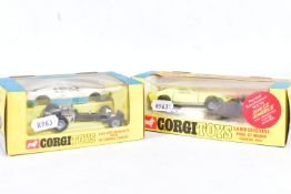 TWO BOXED CORGI TOYS CARS, Ghia 5000 Manjista with De Tomaso chassis, No.271, blue and white version