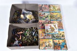 A QUANTITY OF BOXED AND UNBOXED AIRFIX OO/HO PLASTIC SOLDIER FIGURES, contents of boxes not