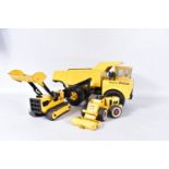 THREE UNBOXED TONKA TOYS, Mighty Dump Truck, wheeled Loading Shovel and tracked Loading Shovel