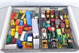 TWO FILES OF PLAY WORN VINTAGE DIE-CAST MATCHBOX, CORGI TOYS ETC, to include a boxed code-2 model