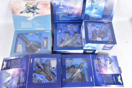 FIVE BOXED DETAILED 1:72 DIECAST CORGI 'THE AVIATION ARCHIVE' MODELS, to include a Military Air