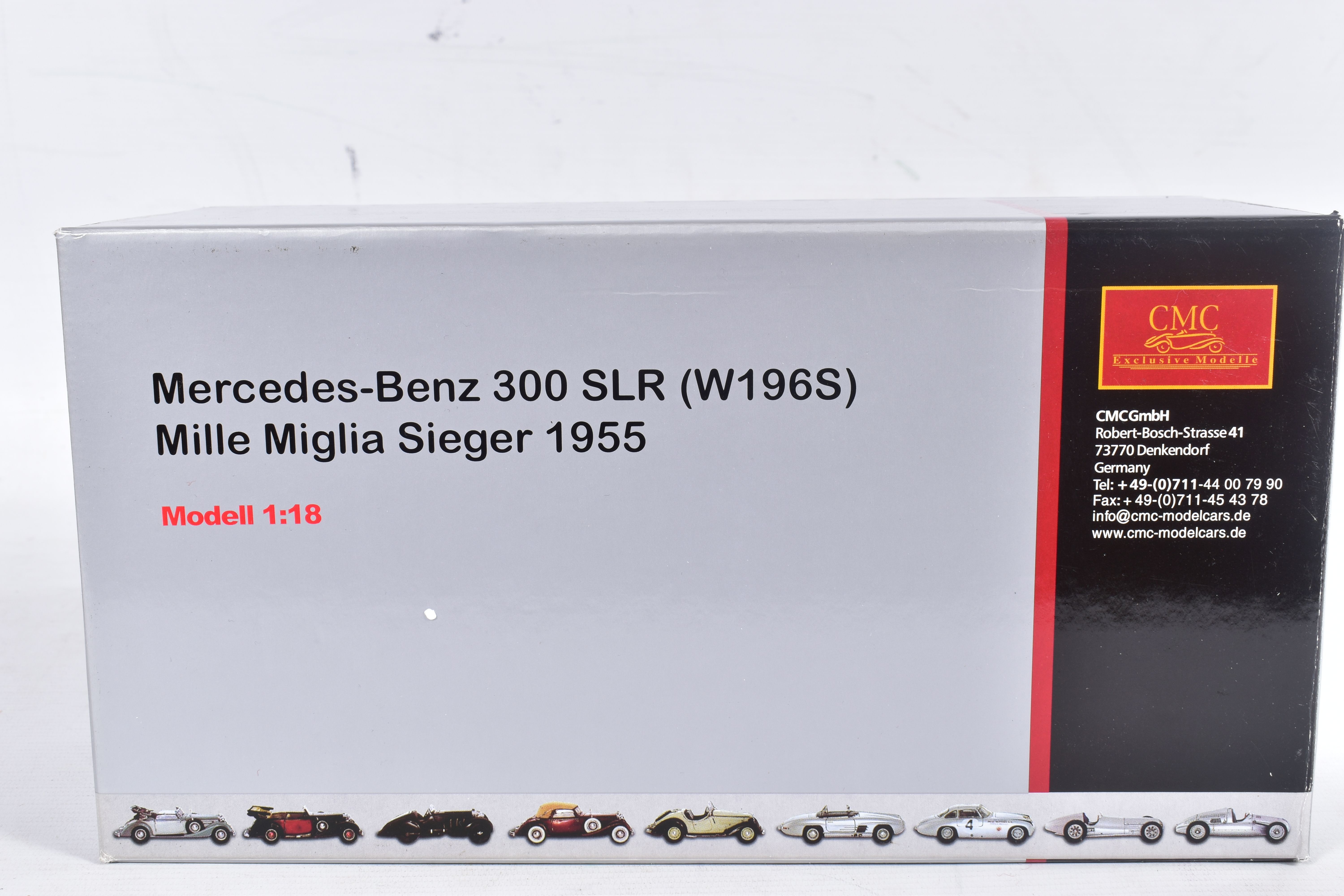A BOXED CMC 1/18 SCALE MERCEDES-BENZ 300 SLR (W196S) MILLE MIGLIA WINNER 1955, No.M-066, complete - Image 7 of 8