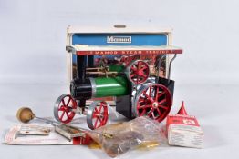 A BOXED MAMOD LIVE STEAM TRACTION ENGINE, No.TE1A, not tested, playworn condition, with some wear
