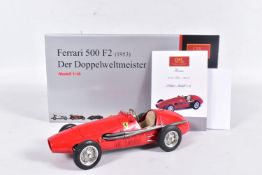 A BOXED CMC 1/18 SCALE 1953 FERRARI 500 F2 RACING CAR, No.M-056, complete and in very good