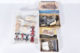 A QUANTITY OF BUILT AND UNBUILT JOHN DAY WHITEMETAL RACING CAR KITS, five models constructed and