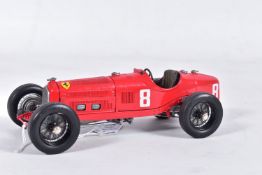 AN UNBOXED DIECAST 1/18 SCALE 1930'S ALFA ROMEO RACING CAR, missing windscreen and one of the
