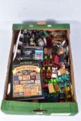 A QUANTITY OF UNBOXED AND ASSORTED PLAYWORN DIECAST VEHICLES, majority are Matchbox Models of