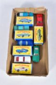 FIVE BOXED MATCHBOX 1-75 SERIES CAR MODELS, Ford Mustang, No.8, Iso Grifo, No.14, Lincoln