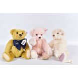 THREE UNBOXED STEIFF BEARS, Danbury Mint England's Rose with 18 carat plated pendant (661983), No.