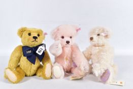 THREE UNBOXED STEIFF BEARS, Danbury Mint England's Rose with 18 carat plated pendant (661983), No.