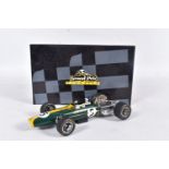 A BOXED EXOTO 1/18 SCALE GRAND PRIX CLASSICS LOTUS FORD TYPE 49, green with RN5, appears complete