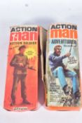 TWO BOXED PALITOY ACTION MAN FIGURES, Action Soldier and Adventurer, both 1970's figures with