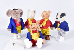 A COLLECTION OF STEIFF LIMITED EDITION RUPERT THE BEAR AND HIS THREE FRIENDS FIGURES, comprising two
