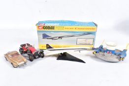 A BOXED CORGI TOYS BAC - SUD CONCORDE, No.650, B.O.A.C. livery, appears complete and in fairly