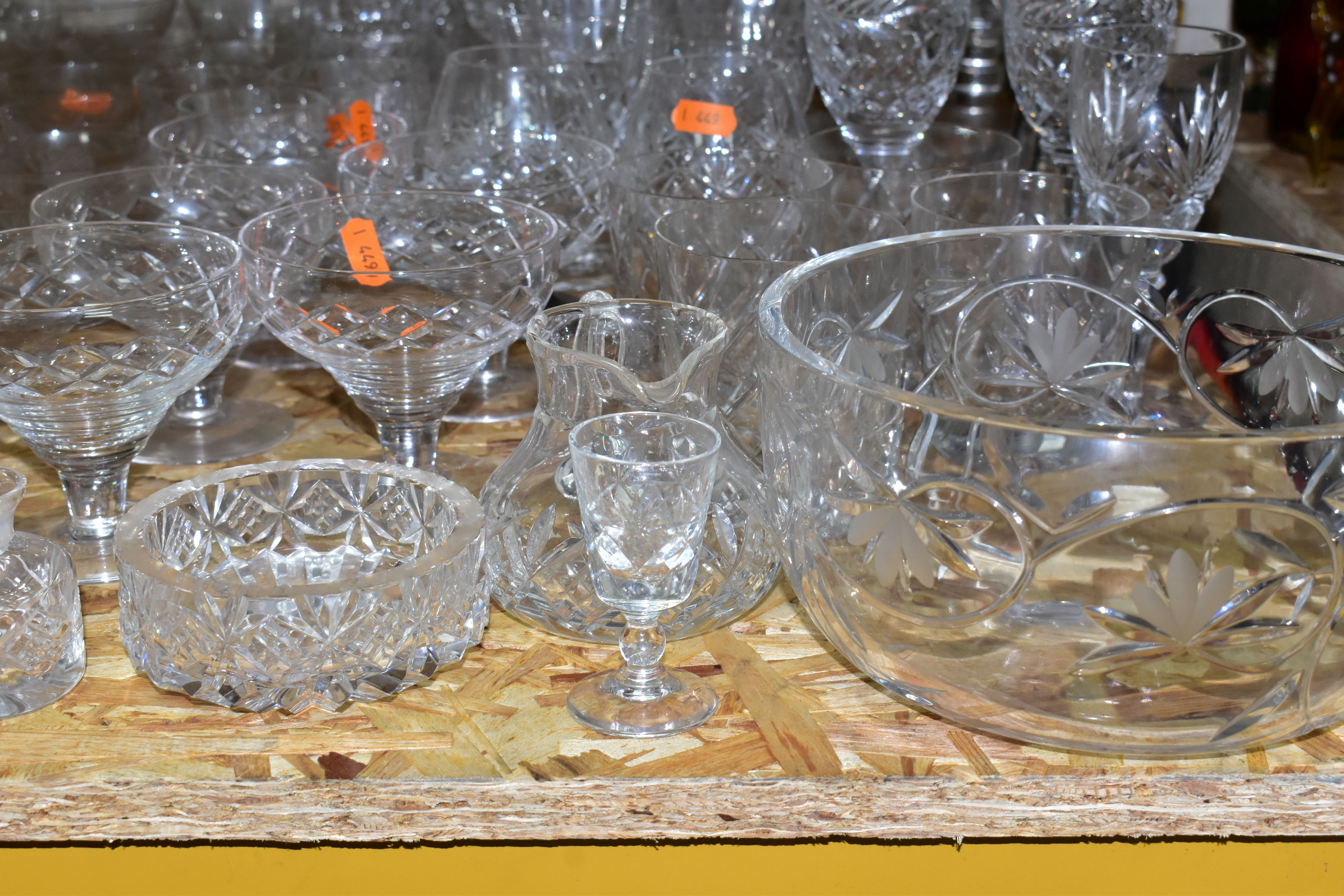 A QUANTITY OF CUT CRYSTAL AND GLASSWARE, comprising five Stuart Crystal dessert dishes, a 'Rose' - Image 2 of 6