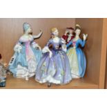 FIVE ROYAL DOULTON FIGURINES, comprising Southern Belle HN2425, Nicola HN2839, Leading Lady
